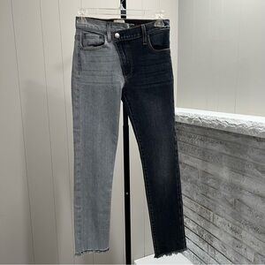 AO.LA by Alice + Olivia You Look Amazing Two Tone Grey Black Skinny Jeans 24